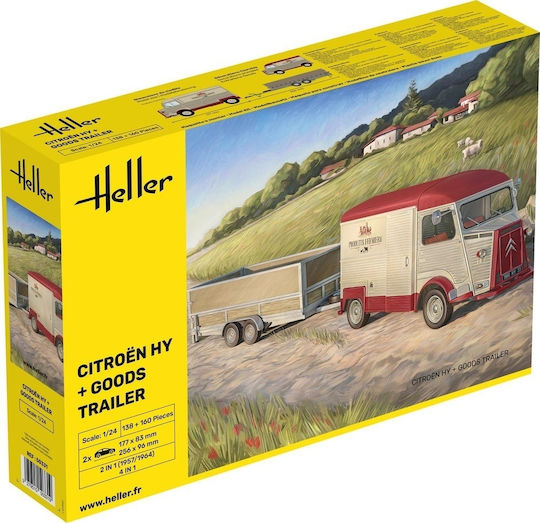 Heller 1:24 Citroen Hy + Goods Trailer