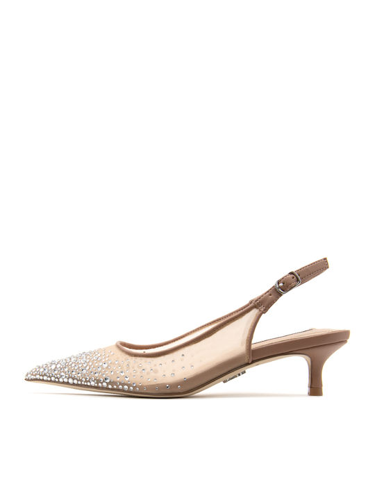 Steve Madden Katty Strass Γόβες με Λουράκι Μπεζ Steve Madden Katty Strass Γόβες με Λουράκι Μπεζ