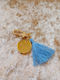 By Anastasia's Art Creations Christening Charm With Metal Light Blue Safety Pin 1 Piece