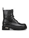 Leder Stiefeletten Damen Schwarz