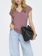 Women's Short Sleeve Blouse with V-Neckline Pink