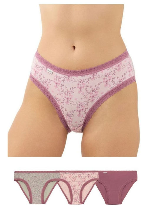 Minerva Cotton Women's Briefs 3Pack Lilac Pink ...