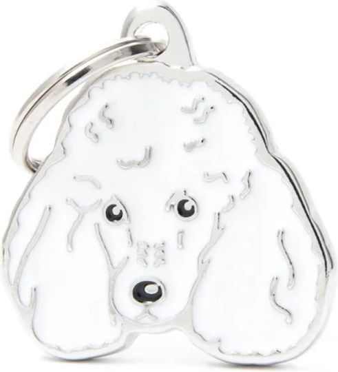 My Family Dog ID Tag White Metal Personalized
