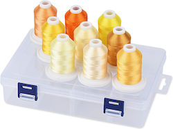 Set Fire De Broderie 9 Bobine 730 M Cutie De Depozitare Multicolor Nuanțe De Galben Set Fire De Broderie 9 Bobine 730 M Cutie De Depozitare Multicolor Nuanțe De Galben