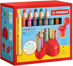 Woody 3-in-1 Crayons 15 Pcs Container