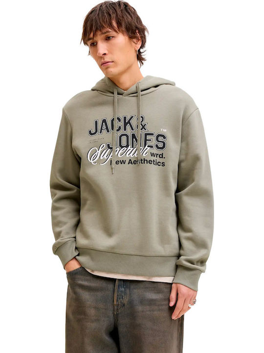Jack & Jones Φούτερ με Κουκούλα Μπεζ