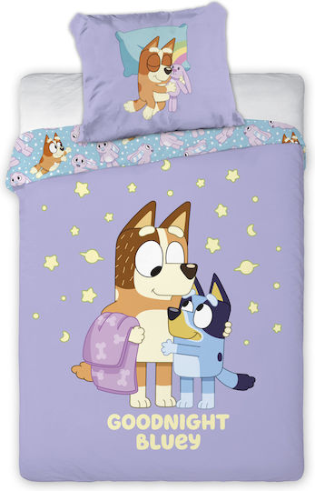 BrandMac Комплект чаршафи Единично Памучни Синьо 100x140см