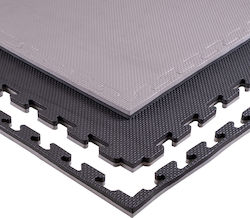 Optimum Δάπεδο Παζλ Γυμναστηρίου 100x100x2cm 1τμχ Διπλής Όψης Μαύρο/Γκρι Optimum Δάπεδο Παζλ Γυμναστηρίου 100x100x2cm 1τμχ Διπλής Όψης Μαύρο/Γκρι