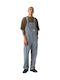 Men's Denim Dungarees with Loose Straight Fit Check Blue