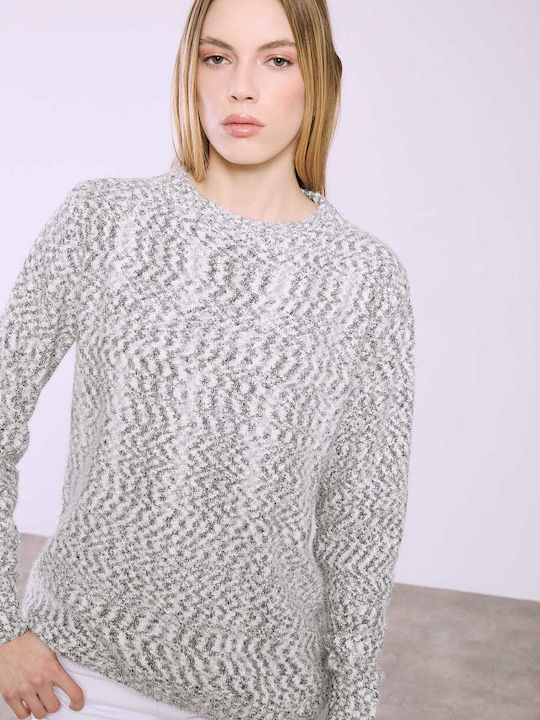 Celestino Women's Melange Sweater Loose Fit Gray