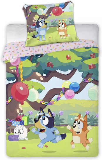 Bluey Set Cearceaf Pentru Copii Single Multicolor