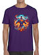 Pop Kultur Bedrucktes T-shirt Superman Elemental Fury Lila