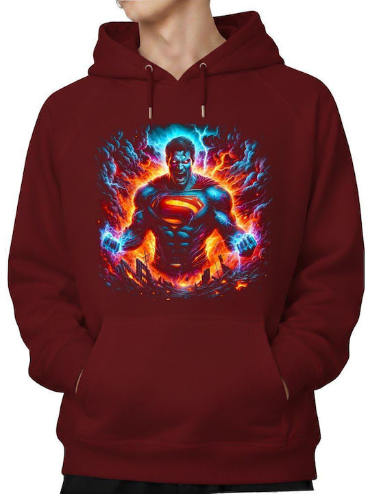 Hoodie Superman Unleashed Power Pop Culture Garnet
