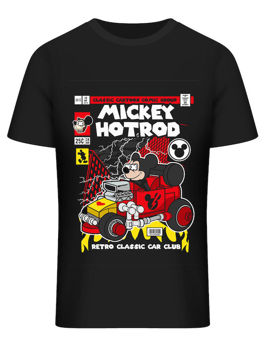 T-shirt Mickey Hot Rod Pop Culture Black
