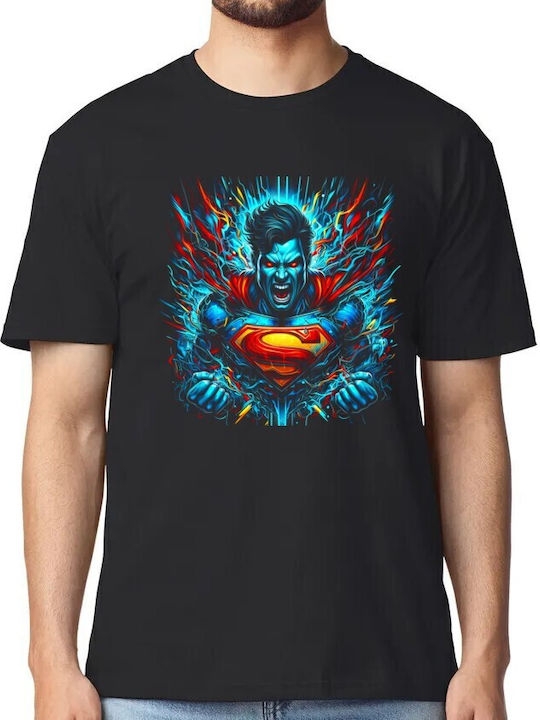 T-shirt Superman Energetic Burst Pop Culture Black