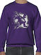 Crewneck Sweatshirt Superman Dynamic Monochrome Pop Culture Purple