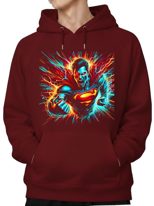 Hoodie Superman Unleashed Power Pop Culture Garnet