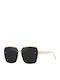 King Unisex Sunglasses with White Frame and Black Polarized Lens SUNKI345-SN002