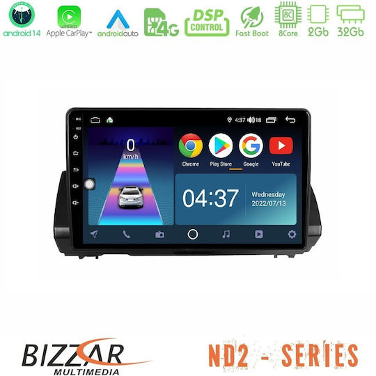 Bizzar Car Audio System for Renault Logan Dacia Sandero / Logan / Jogger 2022-2023 (Bluetooth/USB/WiFi/GPS/Apple-Carplay/Android-Auto) with Touch Screen 9"