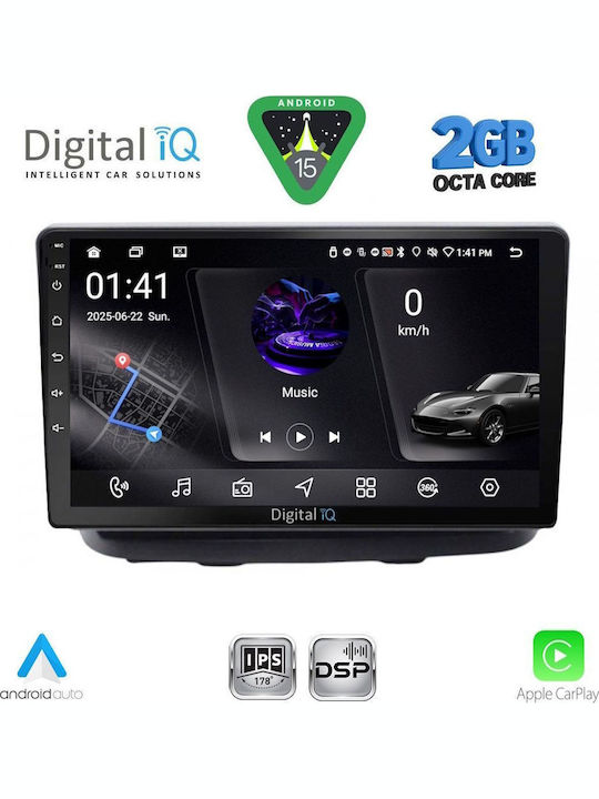 Digital IQ Car Audio System for Fiat Doblo 2002-2009 (Bluetooth/USB/WiFi/GPS/Apple-Carplay/Android-Auto) with Touch Screen 10"