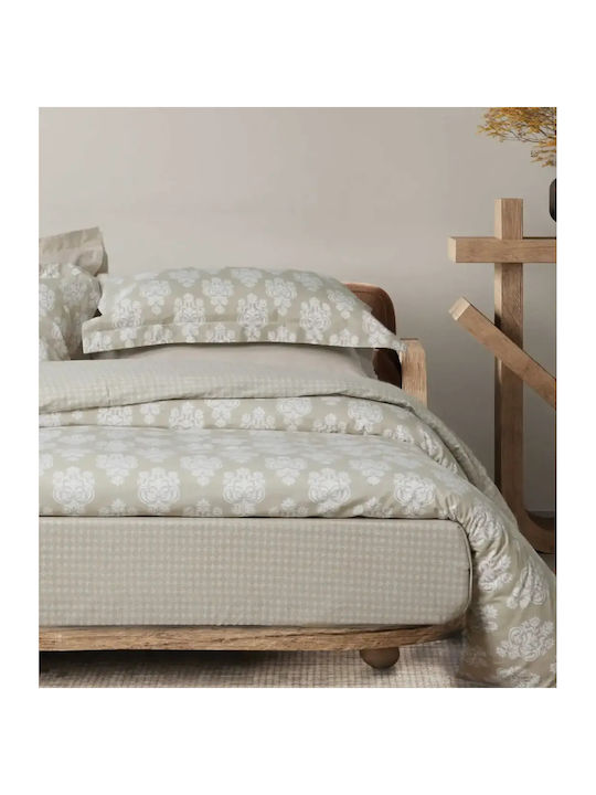 Das Home Bettwäsche-Set Überdoppel 240x260cm. Happy Taupe 4Stück