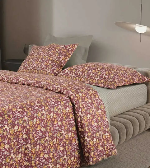 Das Home Happy Σετ Σεντόνια Υπέρδιπλα 240x260εκ. Bordeaux, Green (4τμχ)