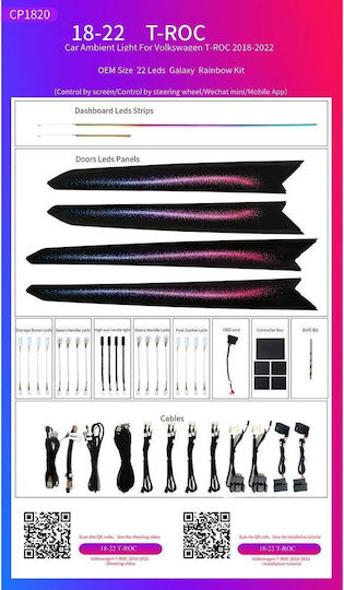 Ατμοσφαιρικός Φωτισμός Vw T-roc Ambient Light Kit L-al-cp1820