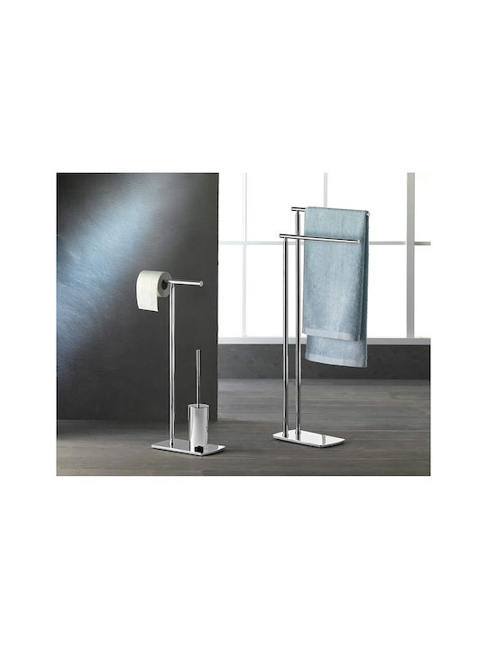 Gedy Double Wall-Mounted Bathroom Rail Inox Silver