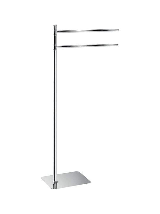 Gedy Ράγα Μπάνιου Διπλή Επιτοίχια με Βίδες Inox Ασημί