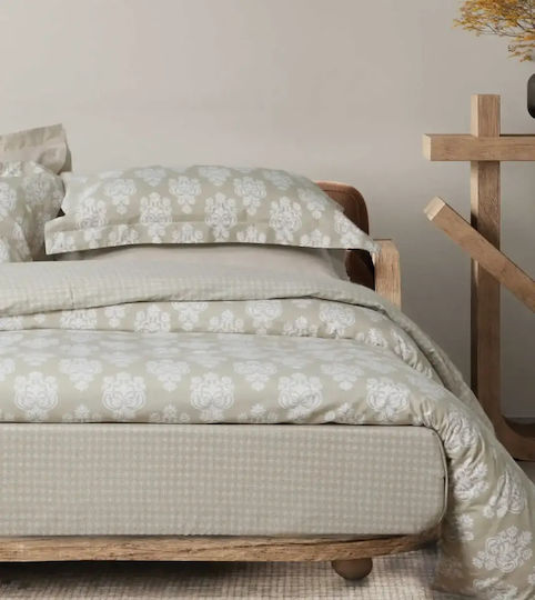 Das Home Duvet Cover Set Cotton Single with Pillowcase 160x240 Happy Taupe