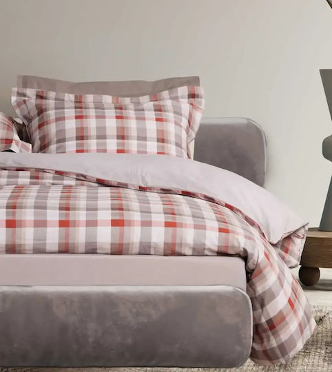Das Home Duvet Cover Set Cotton Single with Pillowcase 160x240 Happy Taupe