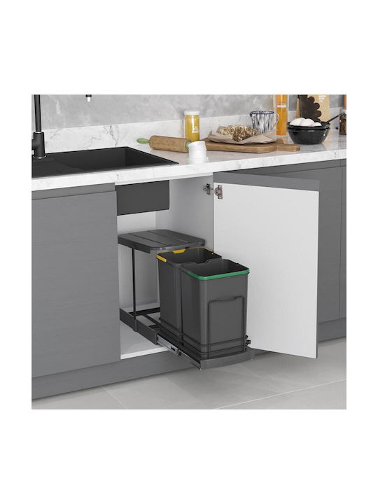 Starax Waste Bin Waste Plastic Gray 1pcs