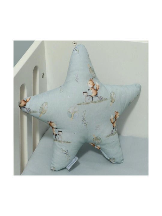 Baby Oliver Baby Oliver Nursery Decor Cradle Pillow Light Blue 37x37cm