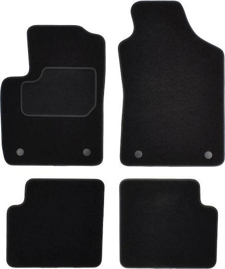 Auto Fußmatten Velour Schwarz Für Fiat 500 Satz Vorder- und Rückseite 4 Stück