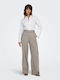 Damen Hoch tailliert Stoff Hose Beige