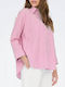 Long Sleeve Women's Shirt Intense Pink Striped