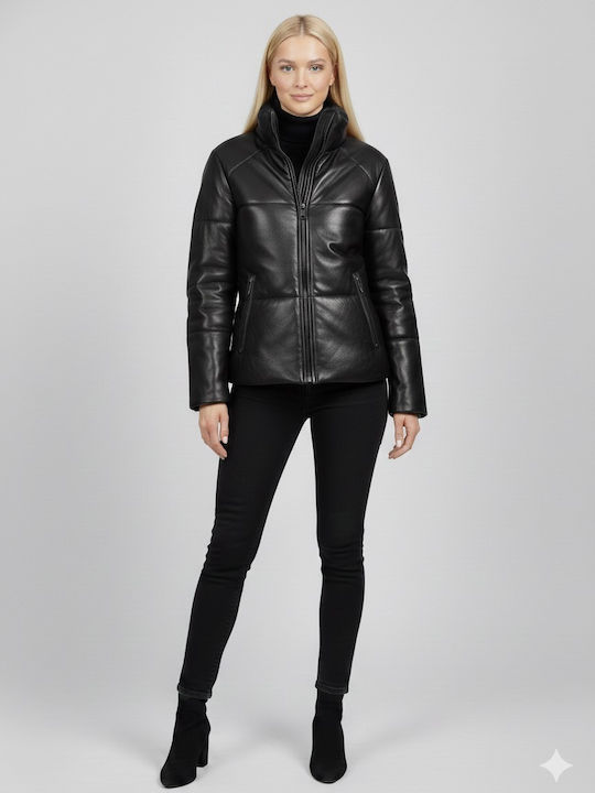 Newton Leather Jachetă de femei Puffer Black