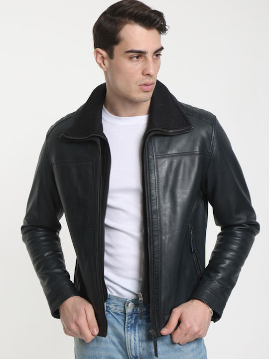 Newton Leather Leather Jacket Dark Blue