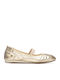 Women's Ballerina Shoes with Strap in Gold Color