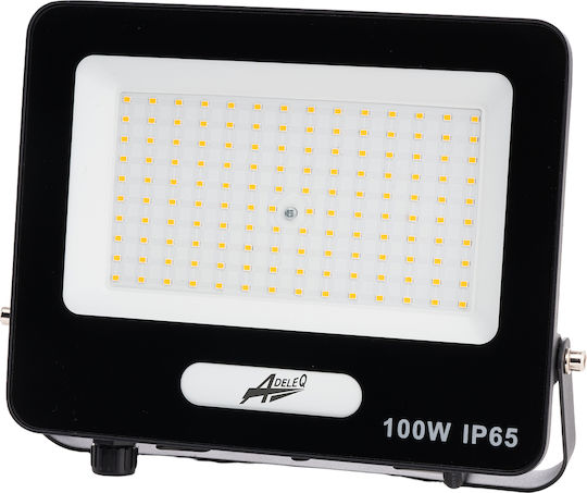 Adeleq Στεγανός Προβολέας LED 100W Ψυχρό Λευκό 6200K με Αισθητήρα Κίνησης IP65