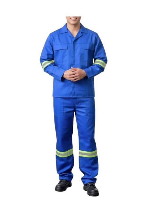 Finder Finder Work Coveralls Full Body with Reflective Tapes Light Blue
