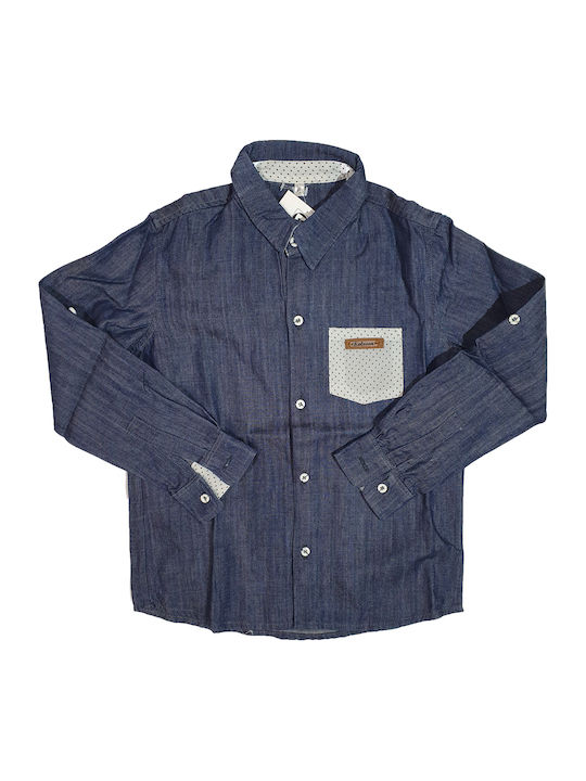 Copii Cămașă Cu mânecă lungă Denim Albastru