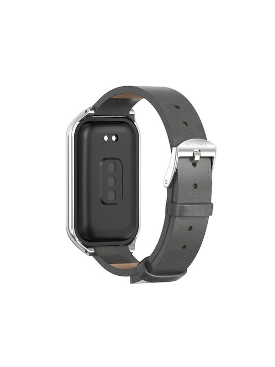 Xiaomi Smart Band 8 Active Mijobs Λουράκι Συνθετικό Δέρμα Dark Grey