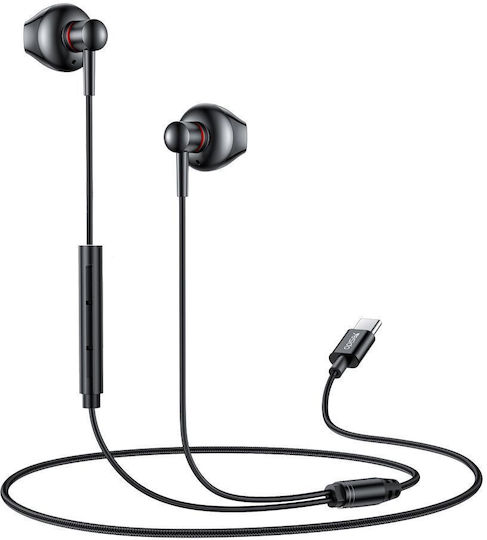 Yesido YH49 Handsfree cu două căști cu mufă USB-C Negru