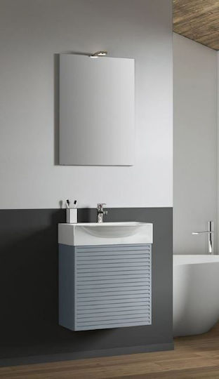 Piccadilly Waschtisch mit Waschbecken & Spiegel mit Licht Indigo