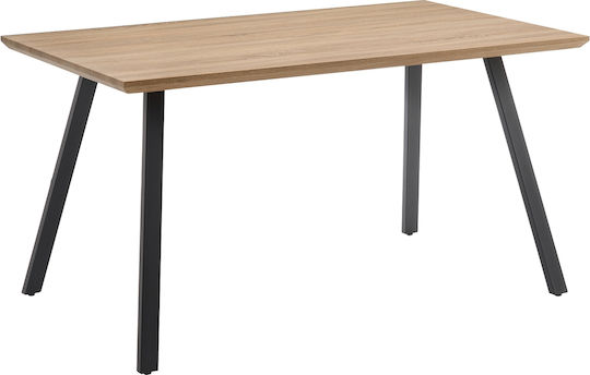Tisch Speisesaal Metall Sonoma/black 140x80x76cm