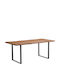Aemon Dining Room Table Made of Dark Acacia Solid Wood Black 180x90x75cm