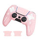 Set Schutzhülle aus Silikon für Controller Ps5/ps4 + 2 Aufkleber Rosa