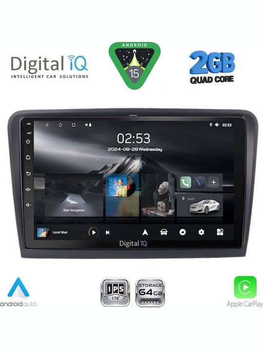 Digital IQ Car Audio System for Skoda Superb 2008-2015 (Bluetooth/USB/WiFi/GPS/Apple-Carplay/Android-Auto) with Touch Screen 10"