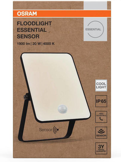 Osram Proiector Led Etanș 20W Alb Natural 4000K Cu Senzor De Mișcare Ip65